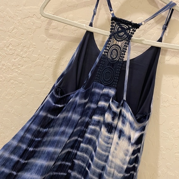 High-Low Blue Tie Dye Dress - Picture 3 of 3